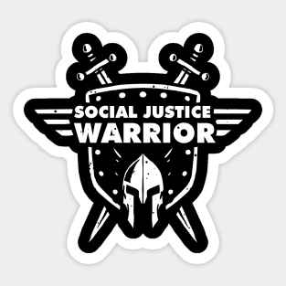 Social Justice Warrior (SJW) - funny shield, helmet and swords warrior Sticker